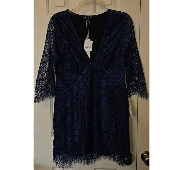 NWT Free People For Love & Lemons Lyla Cocktail Dress $246  LARGE  Blue - Picture 9 of 11